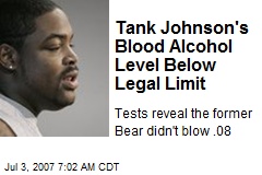 Tank Johnson's Blood Alcohol Level Below Legal Limit