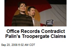 Office Records Contradict Palin's Troopergate Claims