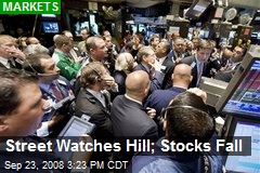 Street Watches Hill; Stocks Fall