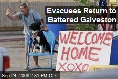 Evacuees Return to Battered Galveston