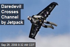 Daredevil Crosses Channel by Jetpack