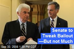 Senate to Tweak Bailout &mdash;But not Much