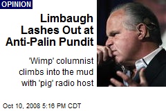 Limbaugh Lashes Out at Anti-Palin Pundit
