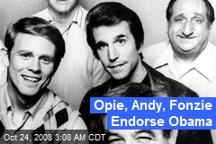 Opie, Andy, Fonzie Endorse Obama