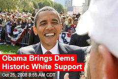 Obama Brings Dems Historic White Support