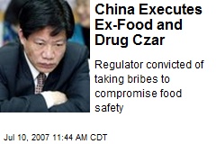 China Executes Ex-Food and Drug Czar