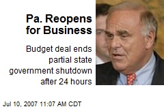 Pa. Reopens for Business