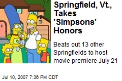Springfield, Vt., Takes 'Simpsons' Honors