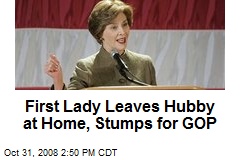 First Lady Leaves Hubby at Home, Stumps for GOP