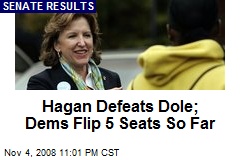 Hagan Defeats Dole; Dems Flip 5 Seats So Far