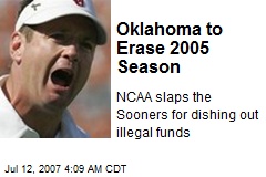 Oklahoma to Erase 2005 Season