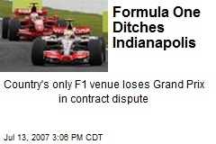 Formula One Ditches Indianapolis