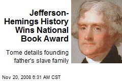 Jefferson- Hemings History Wins National Book Award