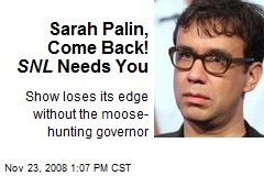 Sarah Palin, Come Back! SNL Needs You