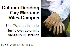 Column Deriding Gay Marriage Riles Campus