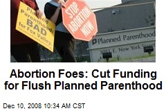 Abortion Foes: Cut Funding for Flush Planned Parenthood