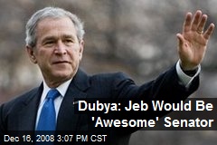 Dubya: Jeb Would Be 'Awesome' Senator