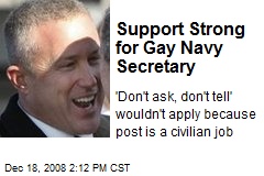 Support Strong for Gay Navy Secretary