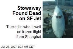 Stowaway Found Dead on SF Jet