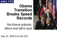 Obama Transition Breaks Speed Records