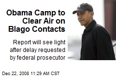 Obama Camp to Clear Air on Blago Contacts
