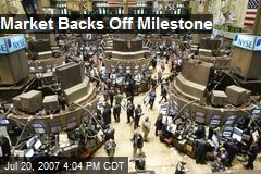 Market Backs Off Milestone