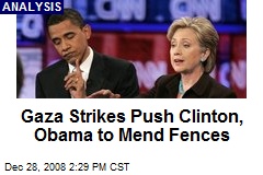 Gaza Strikes Push Clinton, Obama to Mend Fences