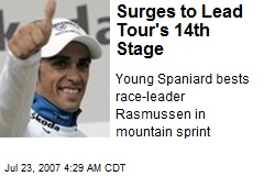 Contador Surges to Lead Tour's 14th Stage