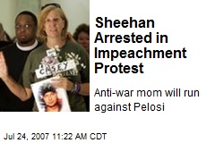 Sheehan Arrested in Impeachment Protest