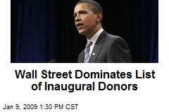 Wall Street Dominates List of Inaugural Donors
