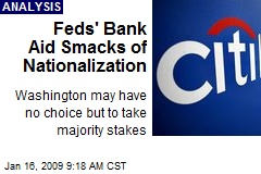 Feds' Bank Aid Smacks of Nationalization