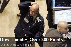 Dow Tumbles Over 300 Points