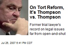 On Tort Reform, It's Thompson vs. Thompson