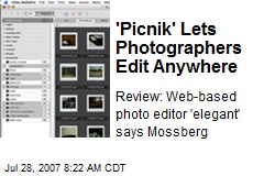 'Picnik' Lets Photographers Edit Anywhere