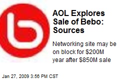 AOL Explores Sale of Bebo: Sources