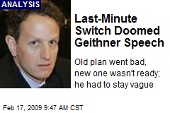 Last-Minute Switch Doomed Geithner Speech