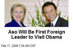 Aso Will Be First Foreign Leader to Visit Obama