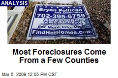 Most Foreclosures Come From a Few Counties
