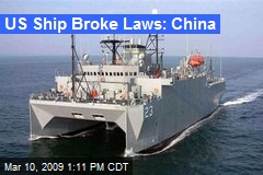 US Ship Broke Laws: China