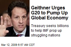 Geithner Urges G20 to Pump Up Global Economy