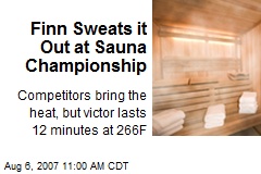 Finn Sweats it Out at Sauna Championship