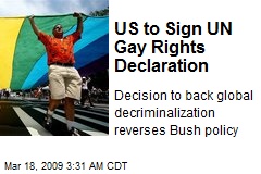 US to Sign UN Gay Rights Declaration