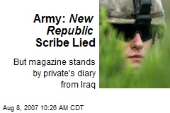 Army: New Republic Scribe Lied