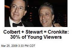 Colbert + Stewart = Cronkite: 30% of Young Viewers