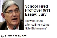School Fired Prof Over 9/11 Essay: Jury