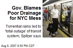 Gov. Blames Poor Drainage for NYC Mess