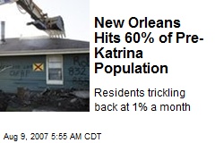 New Orleans Hits 60% of Pre-Katrina Population