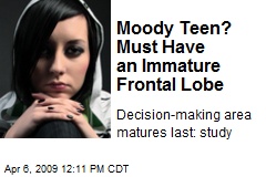 Moody Teen? Must Have an Immature Frontal Lobe