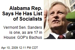 Alabama Rep. Says He Has List of Socialists