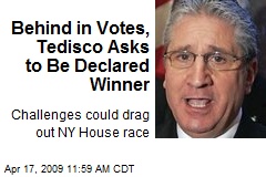 Behind in Votes, Tedisco Asks to Be Declared Winner